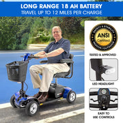 Pride Go Go Sport 4-Wheel Mobility Scooter | Rear Storage Pod & Cup Holder Included