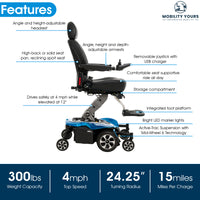 Pride Jazzy Air 2 Power Wheelchair | Lifetime Protection + Accessories