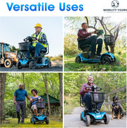 Mobility Yours Storage Pod + Pride Moobility Revo 2.0, Heavy Duty 4 Wheel Mobility Scooter for Adults, 400 lb Capacity, 20