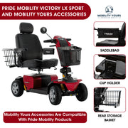 Pride Victory LX Sport 4-Wheel Mobility Scooter | 400 lb Capacity & Free Accessories