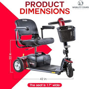 Pride Go Go Sport 3-Wheel Mobility Scooter | Free Accessory Package & In-Home Service Warranty