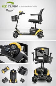 Pride Mobility Go Go Elite Traveller 2 Plus Accessoires, 4-Wheel Mobility Scooter for Seniors, EZ Turn Technology, 300 lb Capacity, Portable Electric Chair for Adults, Extended Warranty