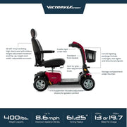 Pride Victory LX Sport 4-Wheel Mobility Scooter | 400 lb Capacity & Free Accessories