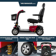 Pride Victory LX Sport 4-Wheel Mobility Scooter | 400 lb Capacity & Free Accessories
