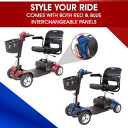 Pride Go Go Sport 3-Wheel Mobility Scooter | Rear Basket, Cup Holder & Saddle Bag Included