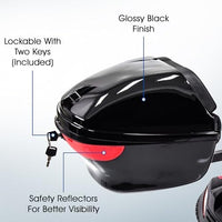 Mobility Yours Rear Storage Pod, Universal Fit for Power Scooters and Wheelchairs, Lockable with Keys, Safety Reflectors, Black