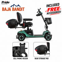 Pride Baja Bandit Mobility Scooter | Free Accessories + Extended Warranty