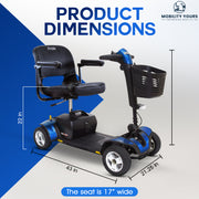 Pride Go Go Sport 3-Wheel Mobility Scooter | Rear Basket, Cup Holder & Saddle Bag Included