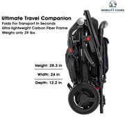 Pride Jazzy Carbon Folding Power Wheelchair | Free Jazzy Travel Bag & In-Home Service Warranty