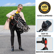 Pride Jazzy Carbon Folding Power Wheelchair | Free Jazzy Travel Bag & In-Home Service Warranty