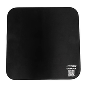 Black loading mat with rounded corners and white Jazzy and Go Go logos